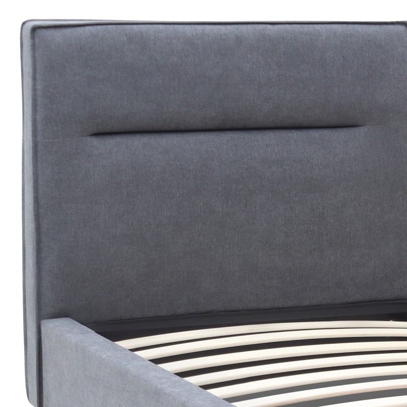 Κρεβάτι Megan Megapap υφασμάτινο χρώμα ανθρακί 160x200εκ.