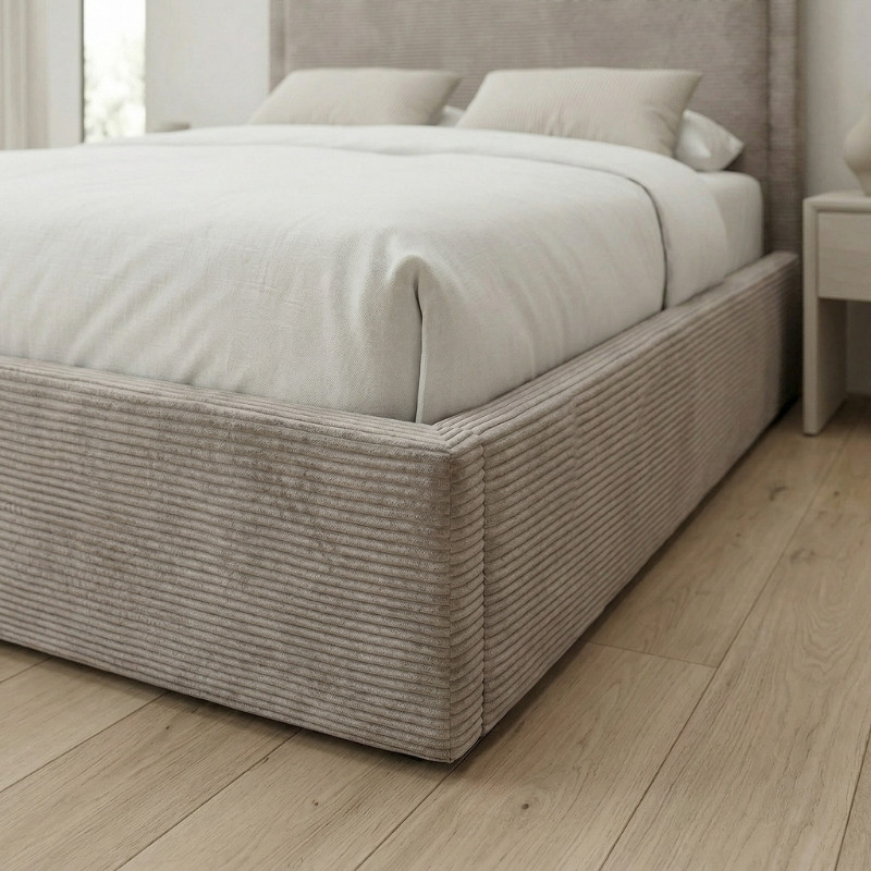 Κρεβάτι Velar Megapap υφασμάτινο με αποθηκευτικό χώρο χρώμα μόκα 160x200εκ.