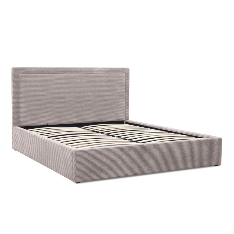 Κρεβάτι Velar Megapap υφασμάτινο με αποθηκευτικό χώρο χρώμα μόκα 160x200εκ.