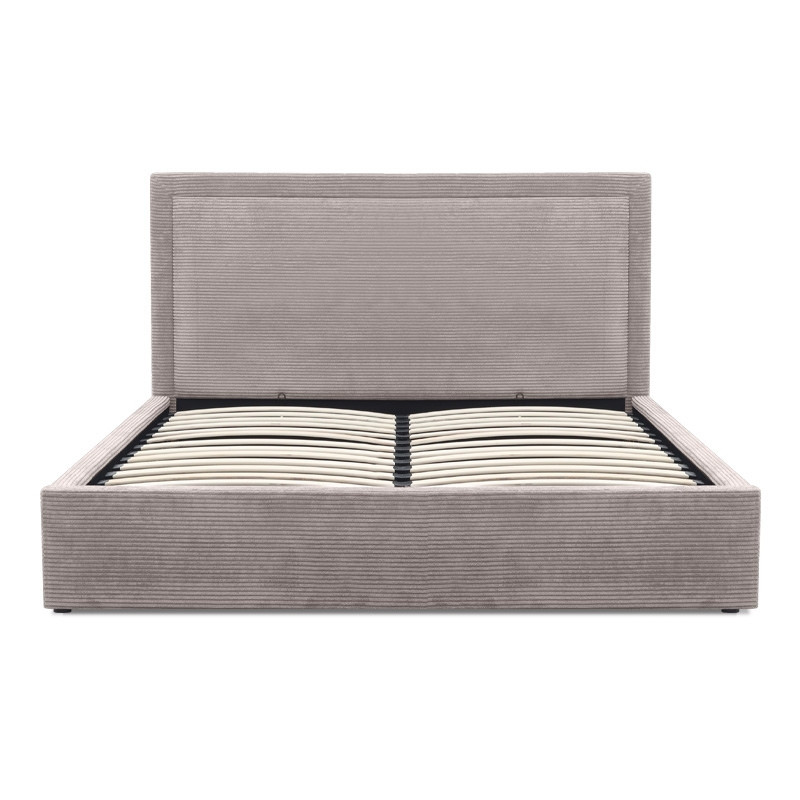 Κρεβάτι Velar Megapap υφασμάτινο με αποθηκευτικό χώρο χρώμα μόκα 160x200εκ.