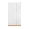 Ντουλάπα ρούχων Base Megapap τρίφυλλη με συρτάρια χρώμα λευκό - sonoma 103x52x198εκ.