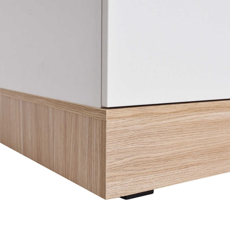 Ντουλάπα ρούχων Base Megapap τετράφυλλη με συρτάρια χρώμα λευκό - sonoma 137x52x198εκ.