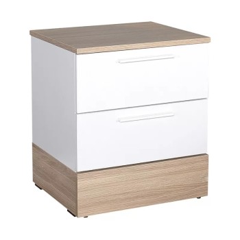 Κομοδίνo Base Megapap χρώμα λευκό - sonoma 45x40x52εκ.