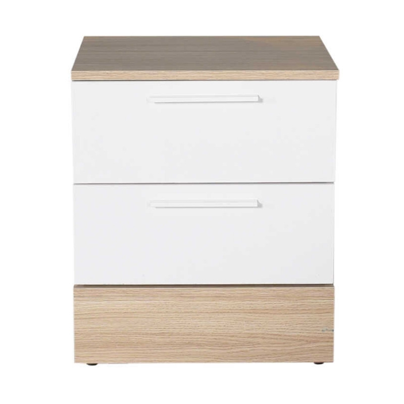 Κομοδίνo Base Megapap χρώμα λευκό - sonoma 45x40x52εκ.