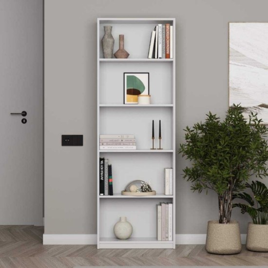 Βιβλιοθήκη μελαμίνης Max Megapap σε χρώμα λευκό 58x23x170εκ. Βιβλιοθήκη μελαμίνης Max Megapap σε χρώμα λευκό 58x23x170εκ.