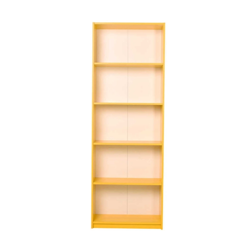 Βιβλιοθήκη Max Megapap χρώμα κίτρινο 58x23x170εκ.