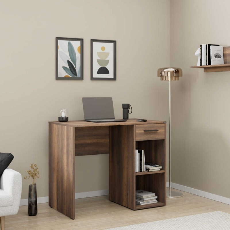 Γραφείο εργασίας Concept Megapap χρώμα καρυδί 90x52x75εκ.