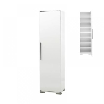 Ντουλάπα ρούχων - παπουτσοθηκη 16 ζευγών Diamond Megapap μονόφυλλη χρώμα λευκό gloss 50x35x187εκ.