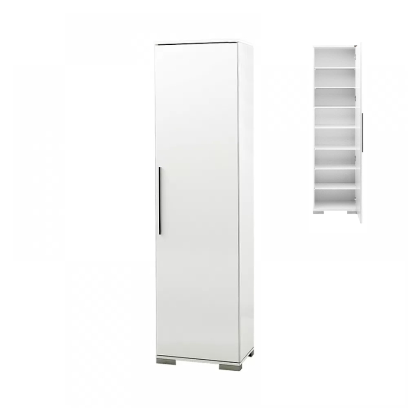Ντουλάπα ρούχων - παπουτσοθηκη 16 ζευγών Diamond Megapap μονόφυλλη χρώμα λευκό gloss 50x35x187εκ.