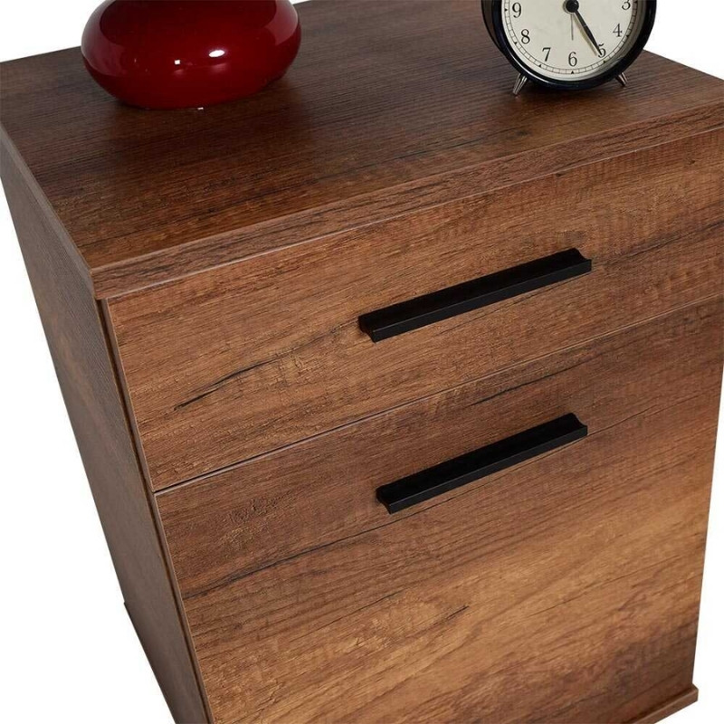 Κομοδίνο - Συρταριέρα γραφείου Trendline Megapap χρώμα καρυδί 40x39x57εκ.