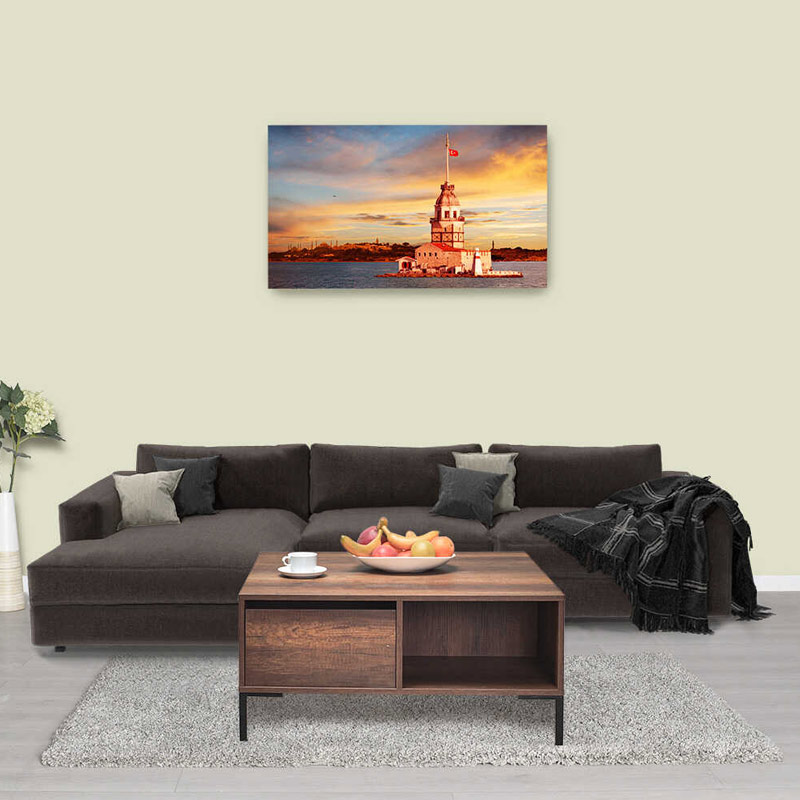 Τραπεζάκι σαλονιού Slide Megapap χρώμα καρυδί 90x90x42εκ.