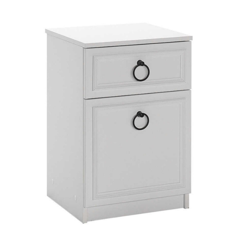 Κομοδίνο Hampton Megapap χρώμα λευκό 40x38x63εκ.