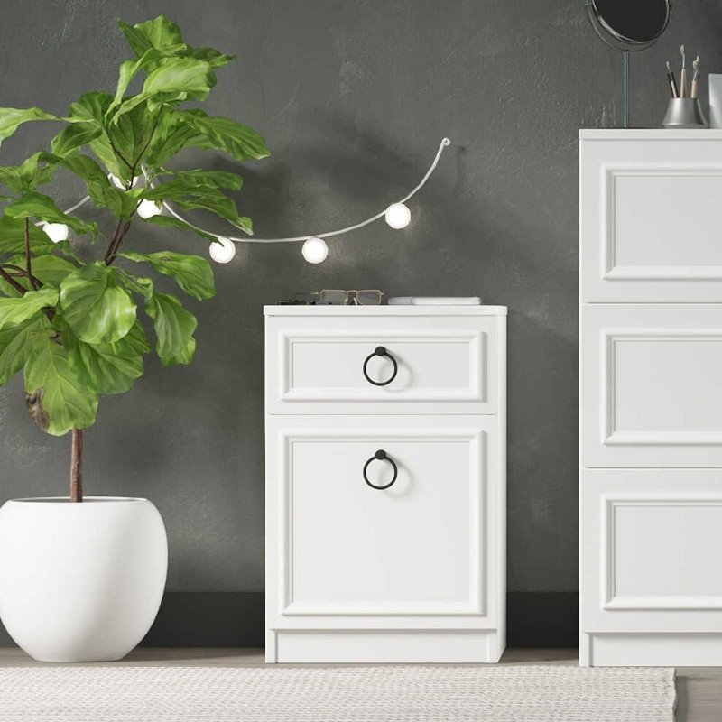 Κομοδίνο Hampton Megapap χρώμα λευκό 40x38x63εκ.