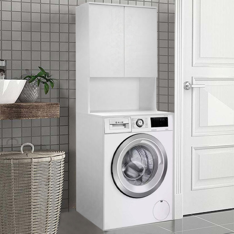 Έπιπλο πλυντηρίου Ceza Megapap χρώμα λευκό 65x60x182εκ.