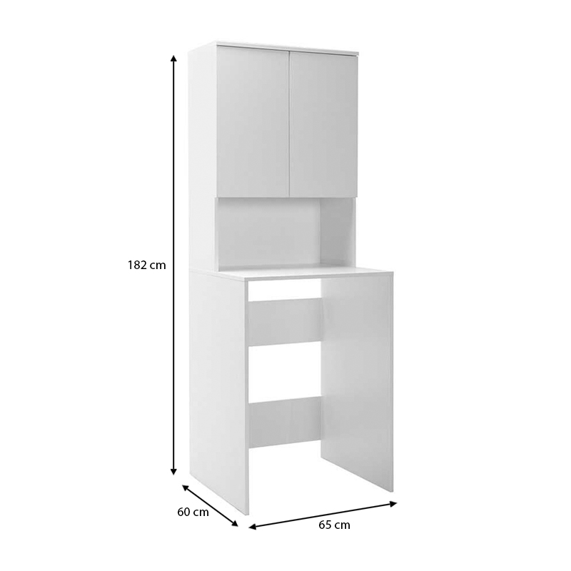 Έπιπλο πλυντηρίου Ceza Megapap χρώμα λευκό 65x60x182εκ.