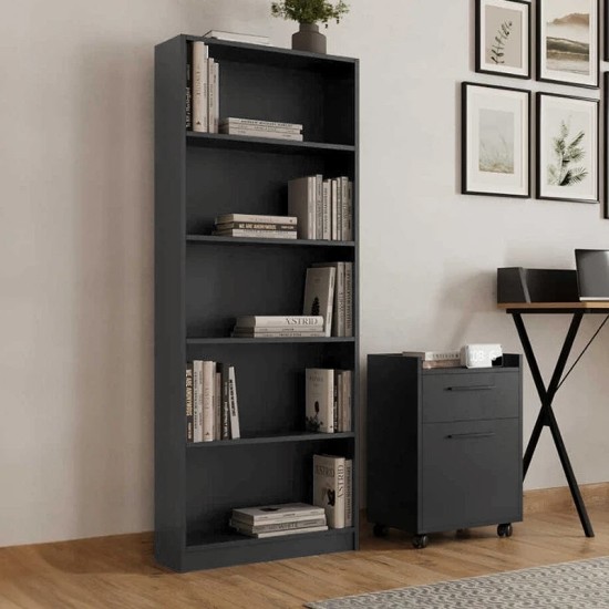 Βιβλιοθήκη μελαμίνης Max Megapap χρώμα ανθρακί 58x23x170εκ. Βιβλιοθήκη μελαμίνης Max Megapap χρώμα ανθρακί 58x23x170εκ.