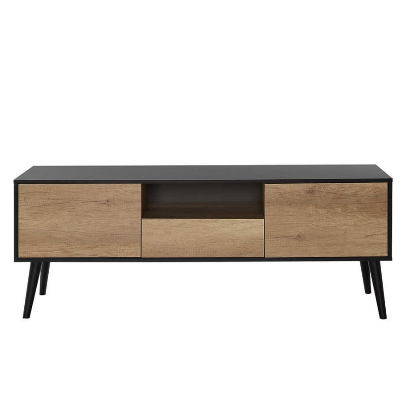 Έπιπλο τηλεόρασης Style Megapap χρώμα μαύρο - tori 160x41x58εκ.