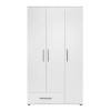 Ντουλάπα ρούχων Bianco Megapap τρίφυλλη με συρτάρια χρώμα λευκό 103x52x187εκ.