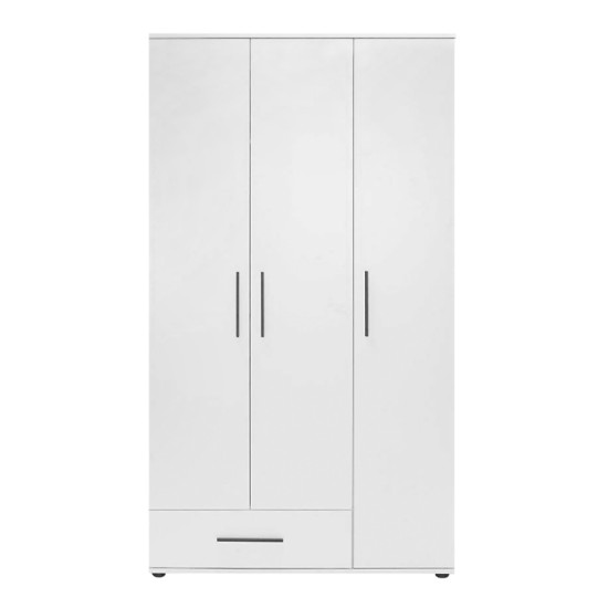 Ντουλάπα ρούχων Bianco Megapap τρίφυλλη με συρτάρια χρώμα λευκό 103x52x187εκ. Ντουλάπα ρούχων Bianco Megapap τρίφυλλη χρώμα λευκό 103x52x187εκ.