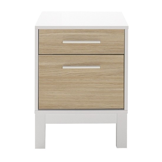Κομοδίνο London Megapap χρώμα λευκό - oak 45x41x60εκ. Κομοδίνο London Megapap χρώμα λευκό - oak 45x41x60εκ.