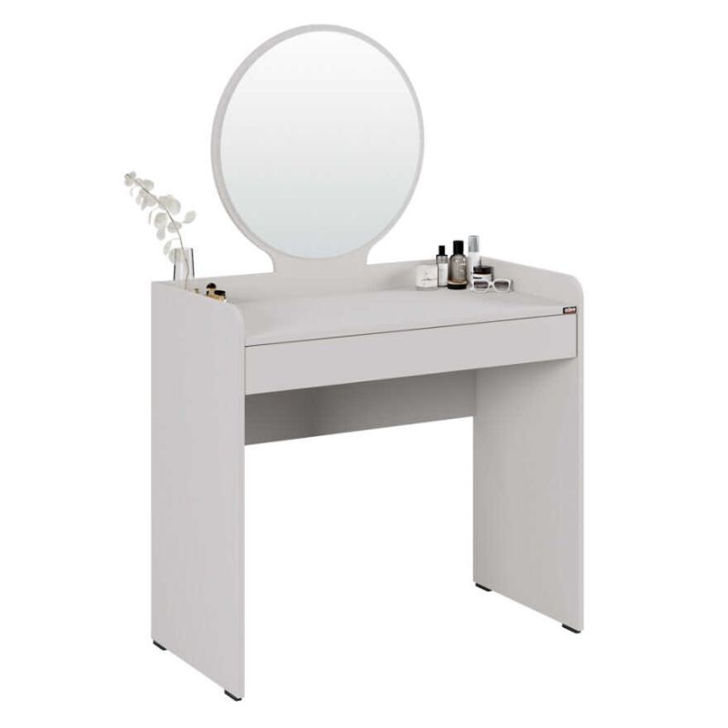 Τουαλέτα με καθρέπτη Curve Megapap χρώμα λευκό 90x47x142εκ.