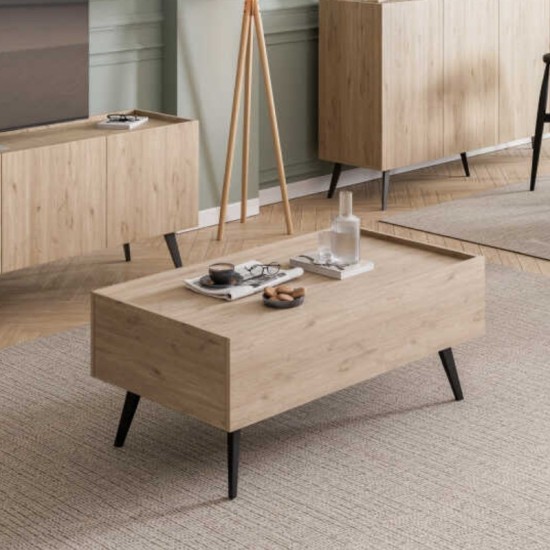 Τραπεζάκι σαλονιού Luna Megapap χρώμα florida oak 102x61x44εκ. Τραπεζάκι σαλονιού Luna Megapap χρώμα oak 102x61x44εκ.