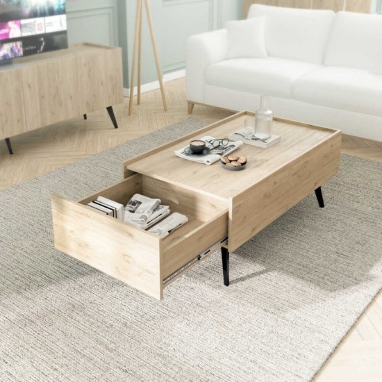 Τραπεζάκι σαλονιού Luna Megapap χρώμα florida oak 102x61x44εκ. Τραπεζάκι σαλονιού Luna Megapap χρώμα oak 102x61x44εκ.