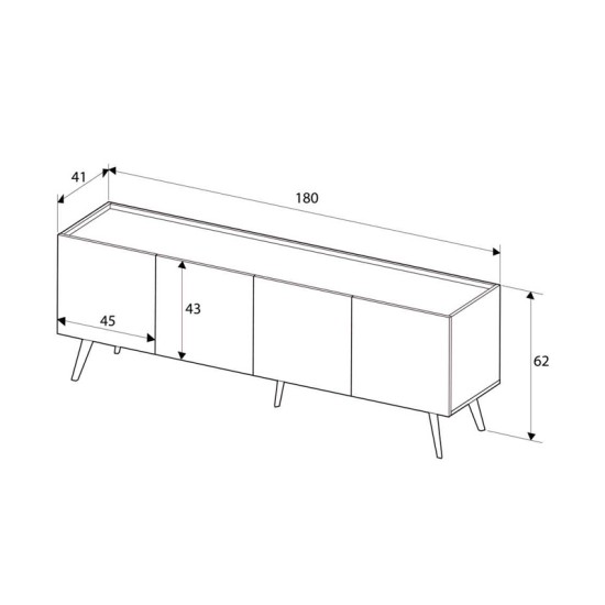 Έπιπλο τηλεόρασης Luna Megapap χρώμα florida oak 180x41x62εκ. Έπιπλο τηλεόρασης Luna Megapap χρώμα florida oak 180x41x62εκ.