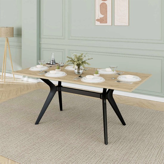 Τραπέζι Luna Megapap χρώμα florida oak 181x90x75εκ. Τραπέζι Luna Megapap χρώμα florida oak 181x90x75εκ.