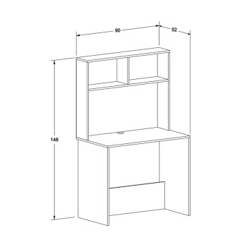 Γραφείο εργασίας Trendline Megapap χρώμα λευκό 90x52x148εκ.