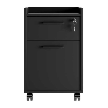 Συρταριέρα γραφείου Gamer Megapap τροχήλατη με κλειδαριά χρώμα μαύρο 40x40x56εκ.