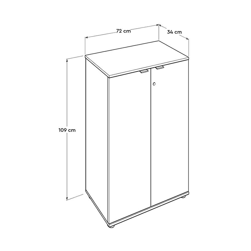 Ντουλάπι γραφείου Rio Megapap με κλειδαριά χρώμα ανθρακί 72x34x109εκ.