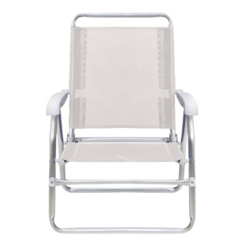 Καρεκλάκι παραλίας Alu Megapap αλουμινίου χρώμα λευκό 54x52x80εκ.