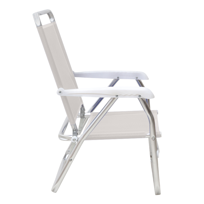 Καρεκλάκι παραλίας Alu Megapap αλουμινίου χρώμα λευκό 54x52x80εκ.