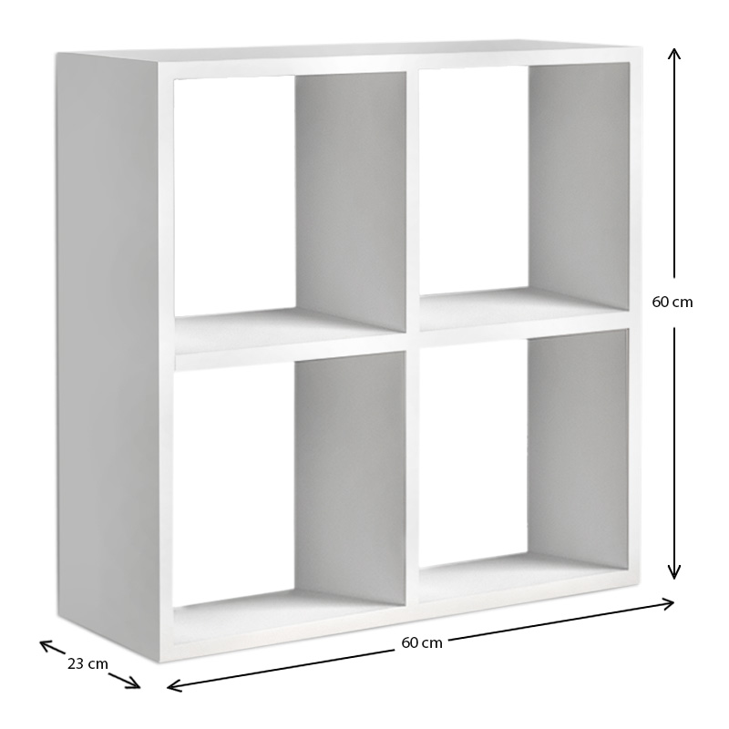 Βιβλιοθήκη Cube Megapap χρώμα λευκό 60x23x60εκ.
