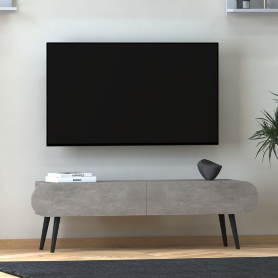 Έπιπλο τηλεόρασης Lotus Megapap χρώμα γκρι ρετρό 120x30x40εκ. Έπιπλο τηλεόρασης Lotus Megapap χρώμα γκρι ρετρό 120x30x40εκ.