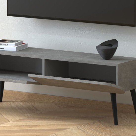 Έπιπλο τηλεόρασης Lotus Megapap χρώμα γκρι ρετρό 120x30x40εκ. Έπιπλο τηλεόρασης Lotus Megapap χρώμα γκρι ρετρό 120x30x40εκ.