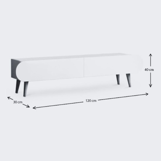 Έπιπλο τηλεόρασης Lotus Megapap χρώμα γκρι ρετρό 120x30x40εκ. Έπιπλο τηλεόρασης Lotus Megapap χρώμα γκρι ρετρό 120x30x40εκ.