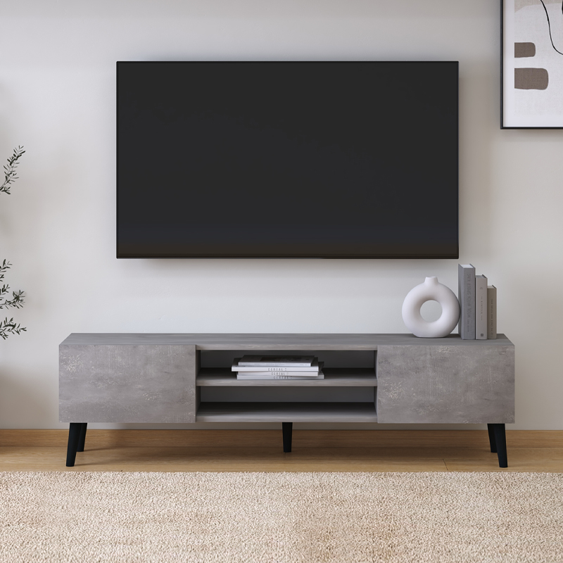 Έπιπλο τηλεόρασης Plane Megapap χρώμα γκρι ρετρό 150x32x46εκ.