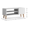 Έπιπλο τηλεόρασης Porto Megapap χρώμα λευκό 90x32x42εκ.