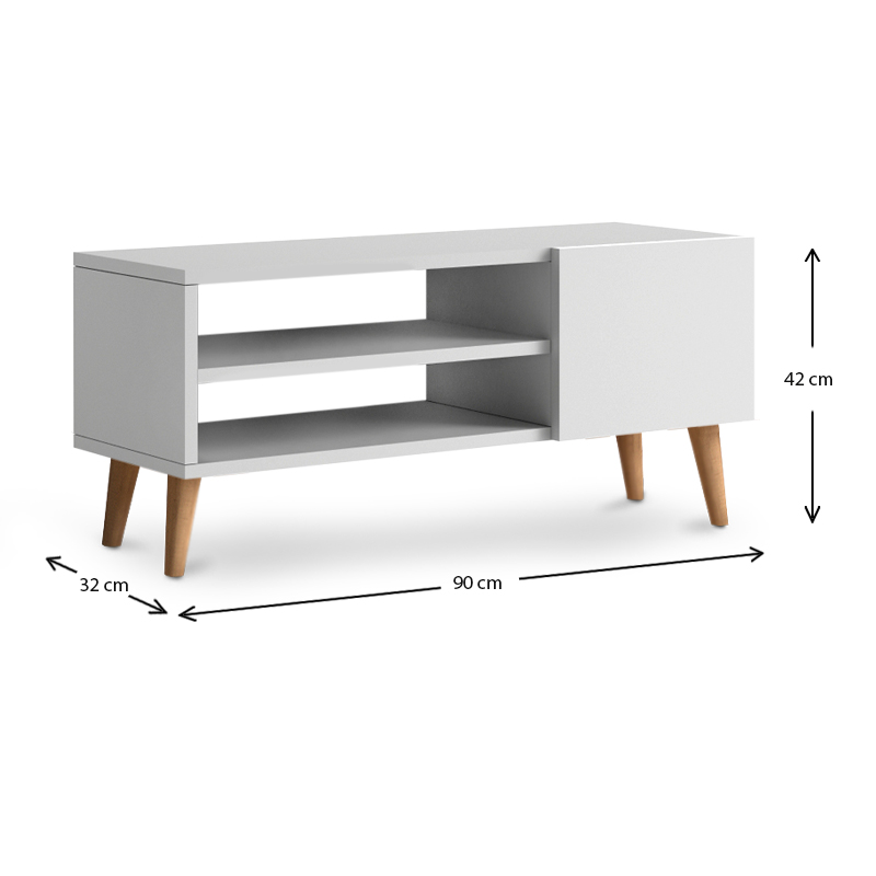 Έπιπλο τηλεόρασης Porto Megapap χρώμα λευκό 90x32x42εκ.