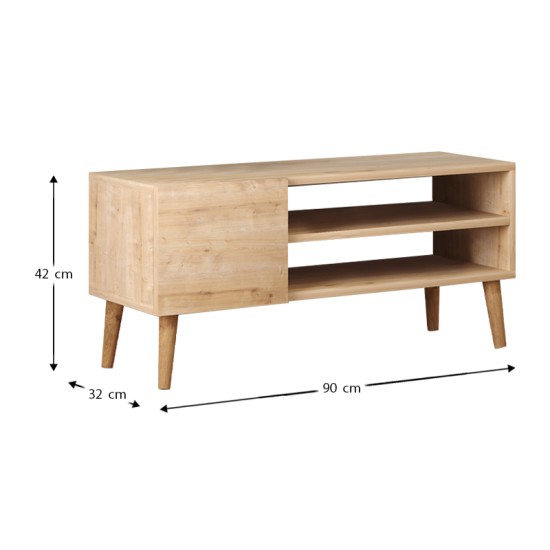 Έπιπλο τηλεόρασης Porto Megapap από μελαμίνη χρώμα oak 90x32x42εκ. Έπιπλο τηλεόρασης Porto Megapap από μελαμίνη χρώμα oak 90x32x42εκ.