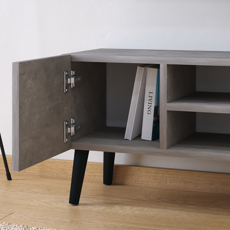 Έπιπλο τηλεόρασης Porto Megapap χρώμα γκρι ρετρό 90x32x42εκ.