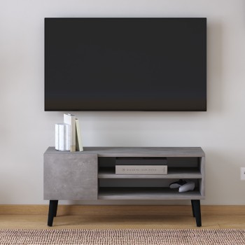 Έπιπλο τηλεόρασης Porto Megapap χρώμα γκρι ρετρό 90x32x42εκ.