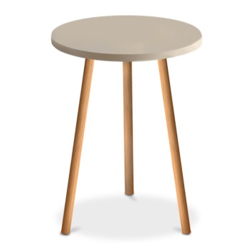 Βοηθητικό τραπεζάκι Roma Megapap χρώμα κρεμ 33,5x33,5x46εκ.
