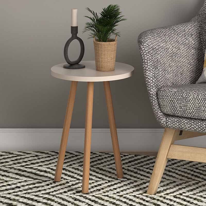 Βοηθητικό τραπεζάκι Roma Megapap χρώμα κρεμ 33,5x33,5x46εκ.