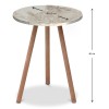 Βοηθητικό τραπεζάκι Roma Megapap χρώμα μπεζ εφέ μαρμάρου 33,5x33,5x46εκ.