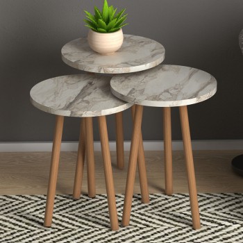 Βοηθητικά τραπεζάκια Roma Megapap χρώμα εφέ μαρμάρου