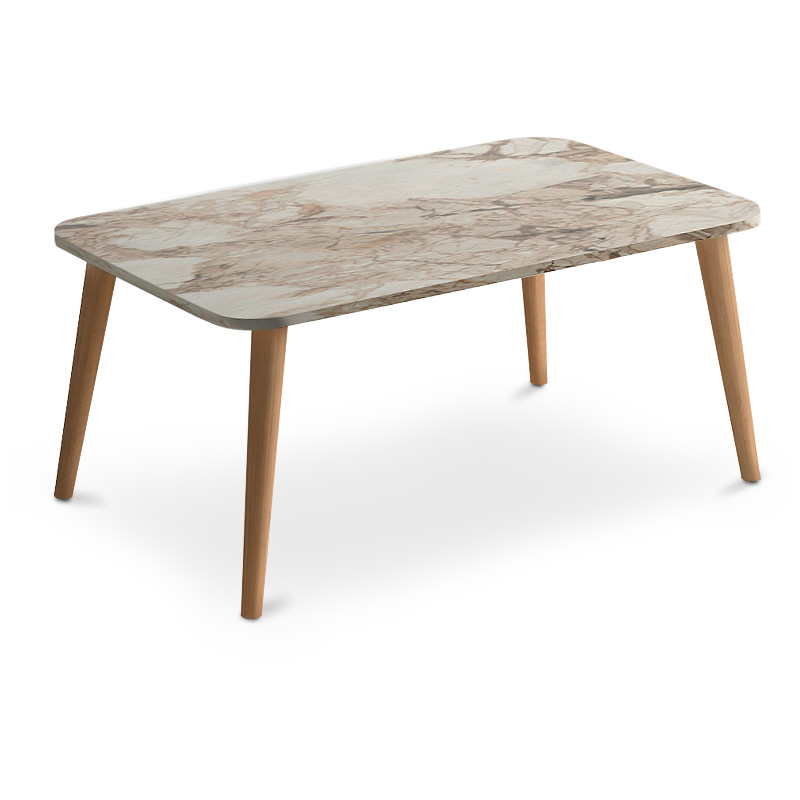 Τραπεζάκι σαλονιού Soul Megapap χρώμα μπεζ εφέ μαρμάρου 90x55x41εκ.