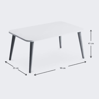 Τραπεζάκι σαλονιού Soul Megapap χρώμα γκρι ρετρό 90x55x41εκ.